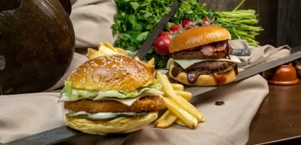 Hamburguesa en El Hogar del Leñador